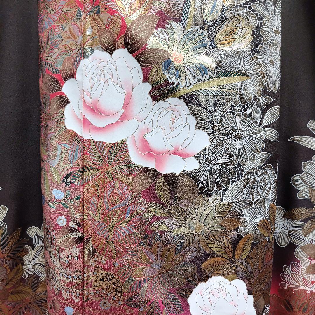 振袖フルセット(8点)・成人式・金銀彩加工・薔薇・モダン・逸品
