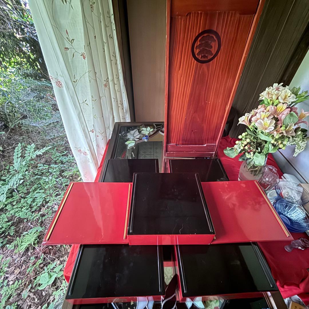 2212様感謝‼️「松」JAPAN 特産　輪島 蒔絵五段重二枚蓋　欅春慶塗り木箱入