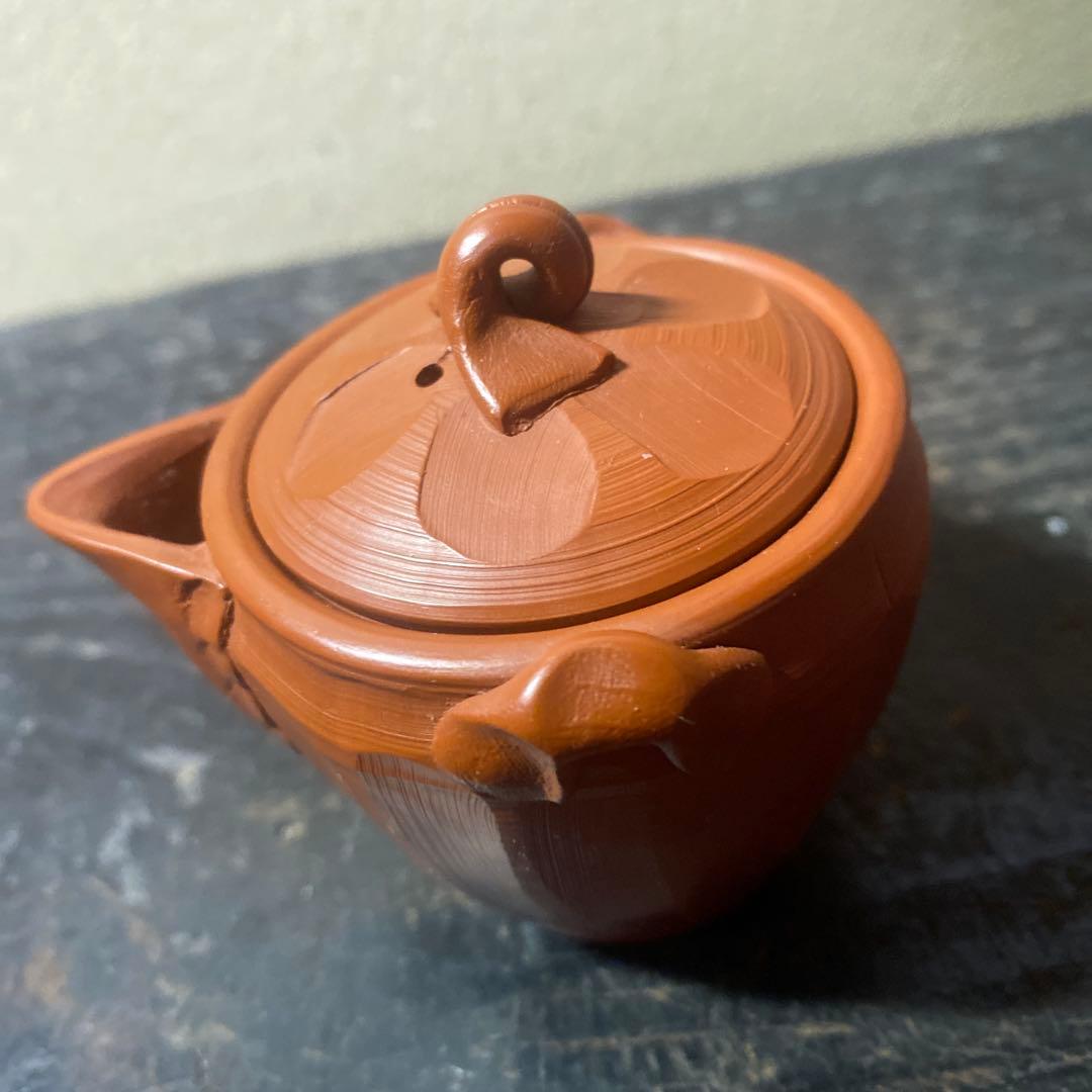 杉江木仙作　常滑急須 小型 朱泥　宝瓶　茶注B