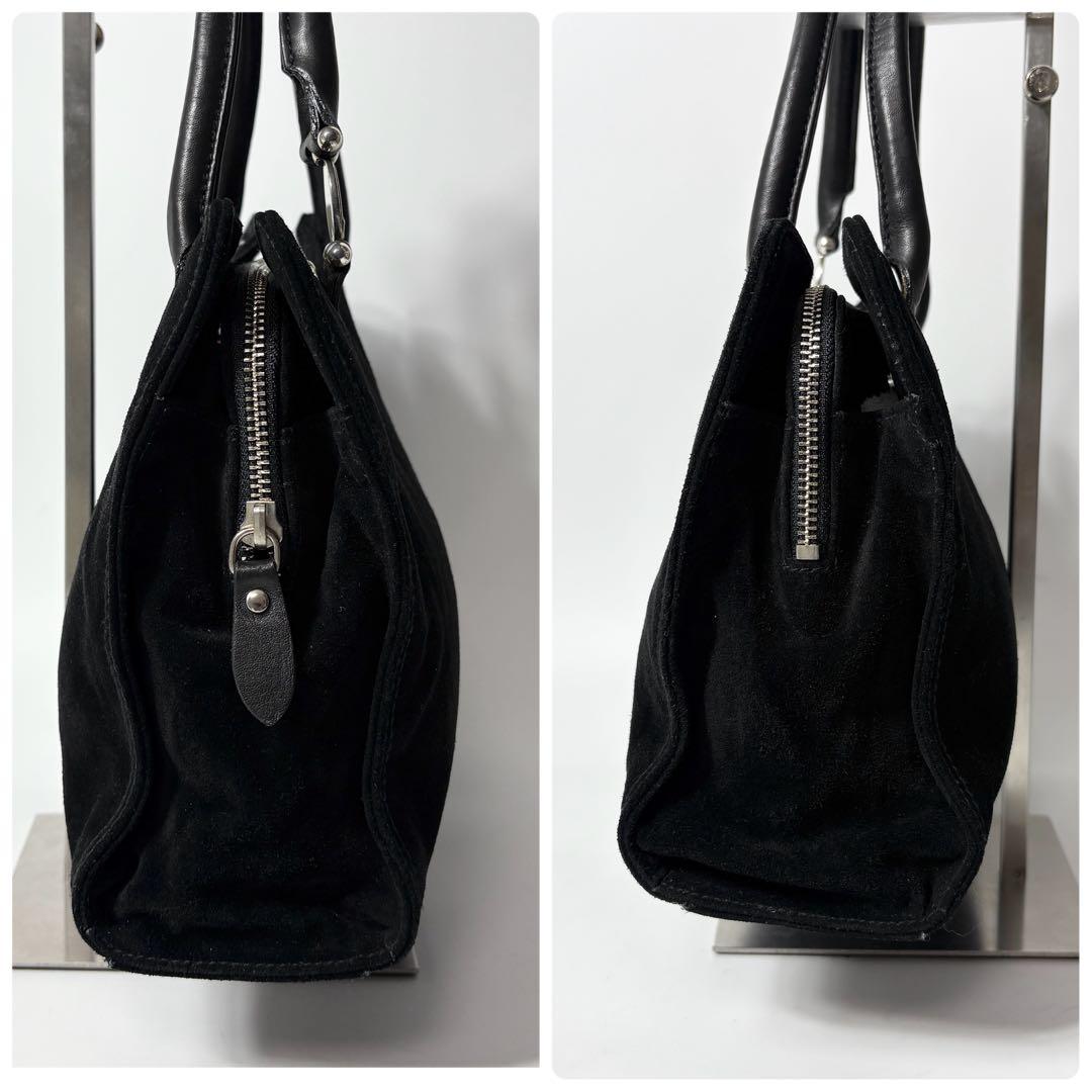 ラルフローレン　スエード×レザー　ブラック　2wayショルダーバッグ