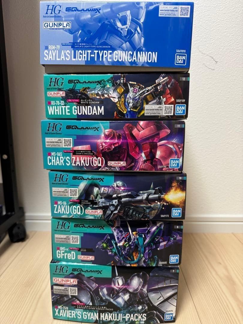 HG 白いガンダム 軽キャノン ジフレド ギャン シャア専用ザク ザクGQ 6点