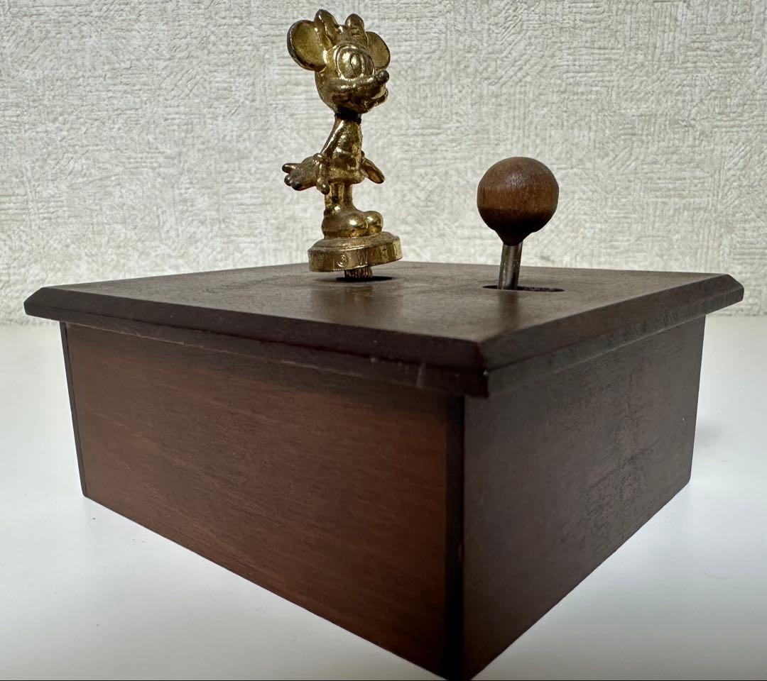 レトロ ミニーマウス 木製 オルゴール レットイットビー Let it be