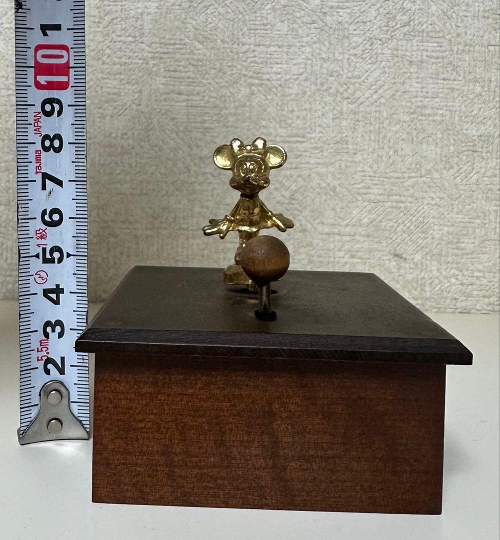 レトロ ミニーマウス 木製 オルゴール レットイットビー Let it be
