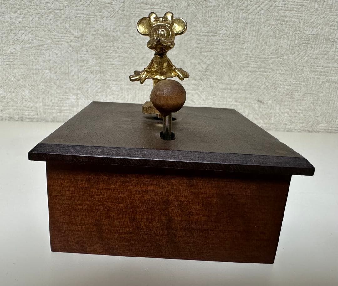 レトロ ミニーマウス 木製 オルゴール レットイットビー Let it be