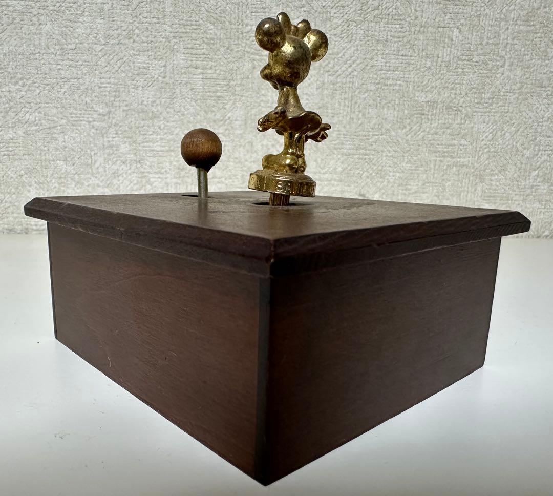 レトロ ミニーマウス 木製 オルゴール レットイットビー Let it be