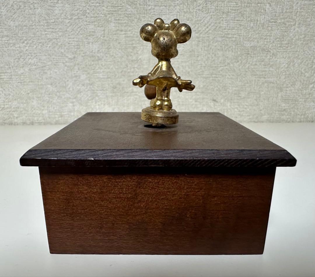 レトロ ミニーマウス 木製 オルゴール レットイットビー Let it be