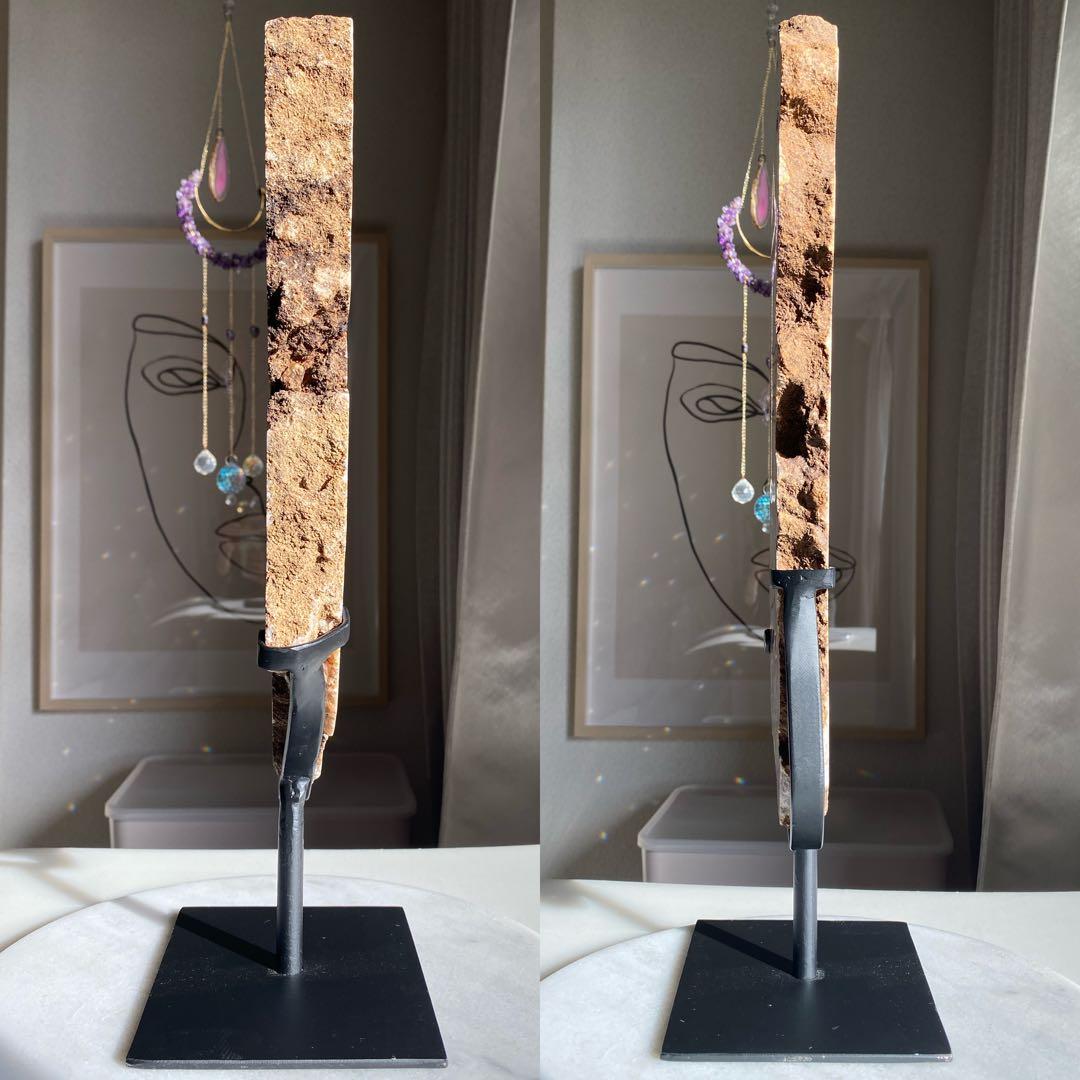 ★★★破格特価【 特大 ピンクアメジスト 原石 スラブ 約3.6kg スタンド