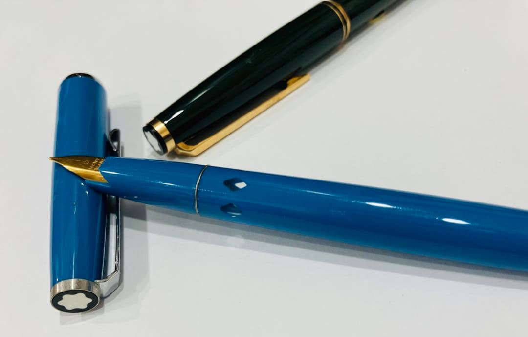 MONT BLANC 万年筆 ２点 おまとめ レトロ 青色 緑色 モンブラン