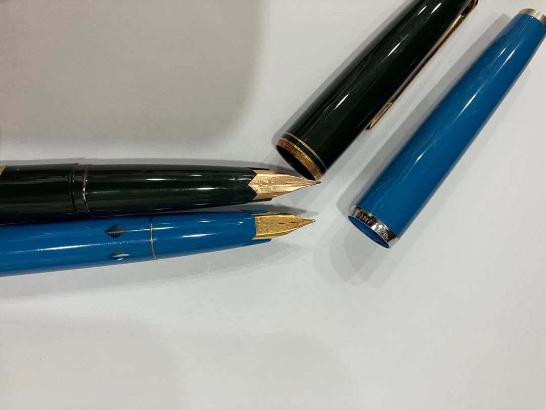 MONT BLANC 万年筆 ２点 おまとめ レトロ 青色 緑色 モンブラン