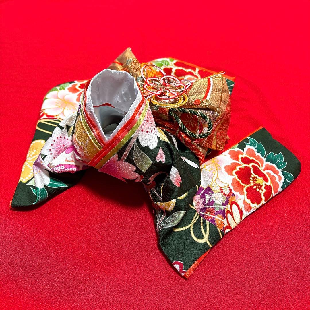 即納✨犬の着物 大振袖 2way お引き摺り取り外し可能 S 正絹 犬服