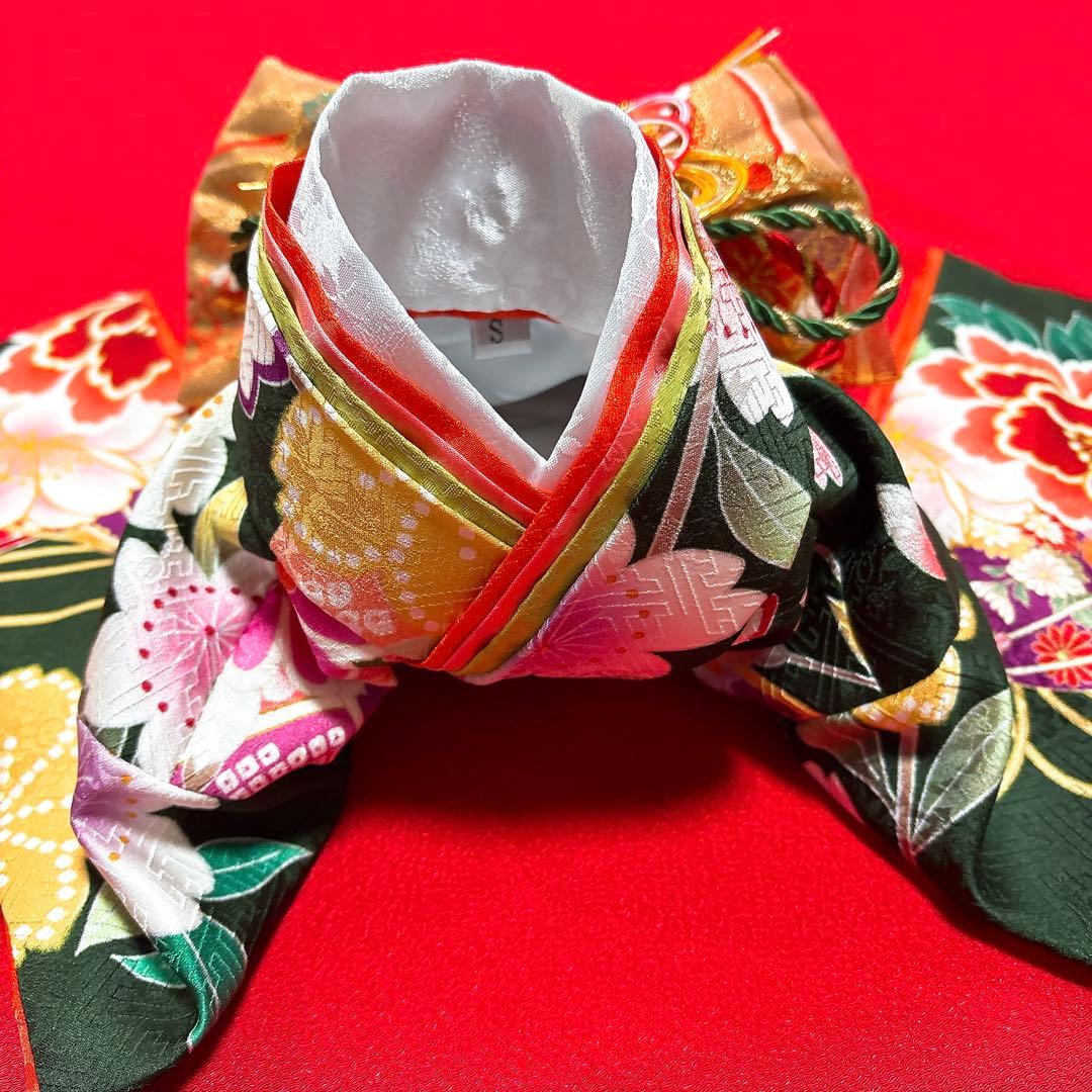 即納✨犬の着物 大振袖 2way お引き摺り取り外し可能 S 正絹 犬服