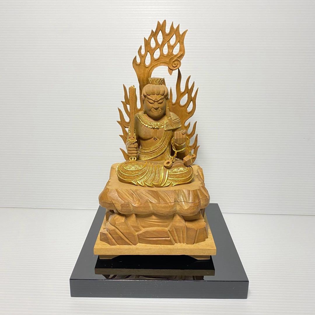 八体仏 不動明王 有馬頼底(相國大龍)書付 臨済宗 白檀木彫仏像