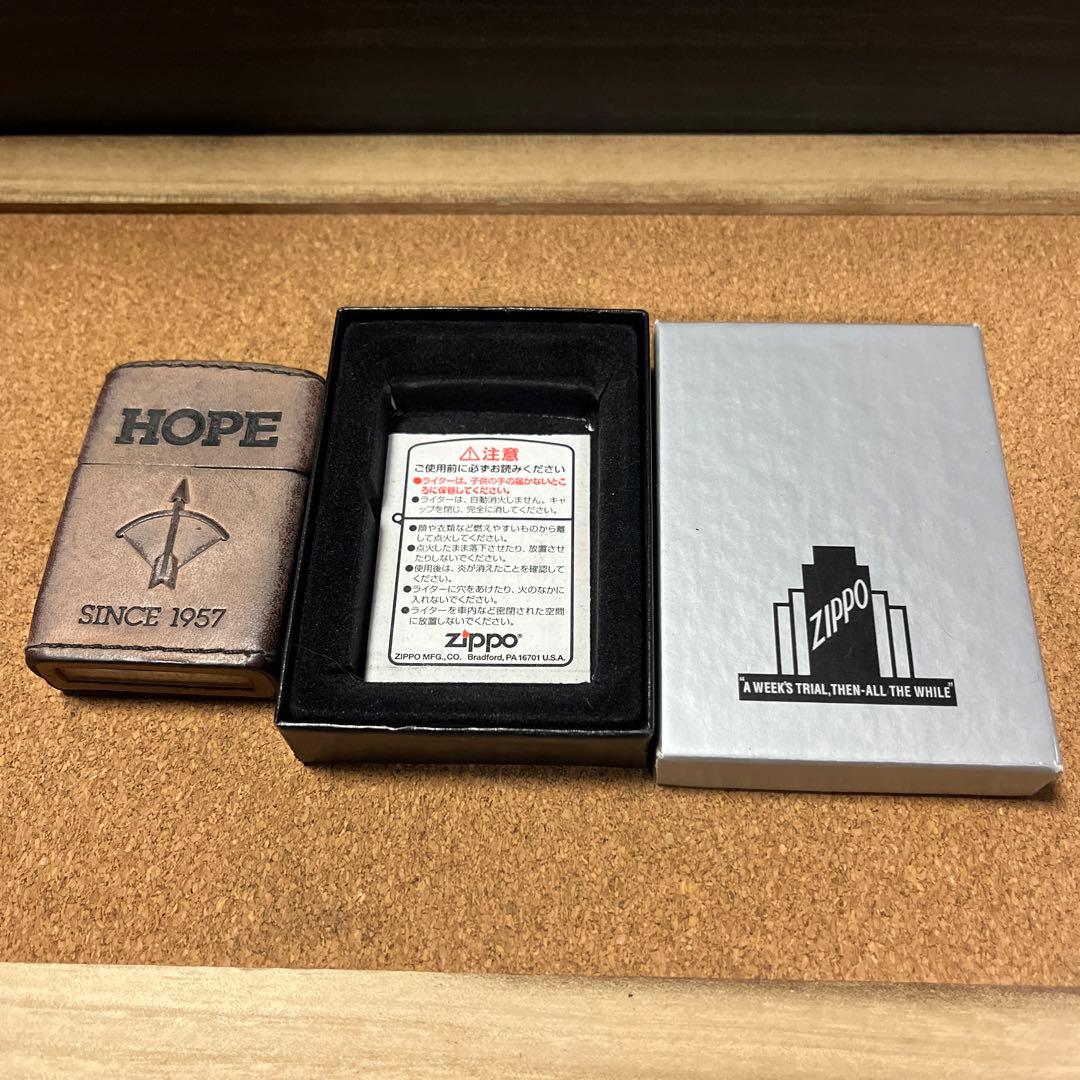 希少　HOPE ホープ　zippo 革　レザー