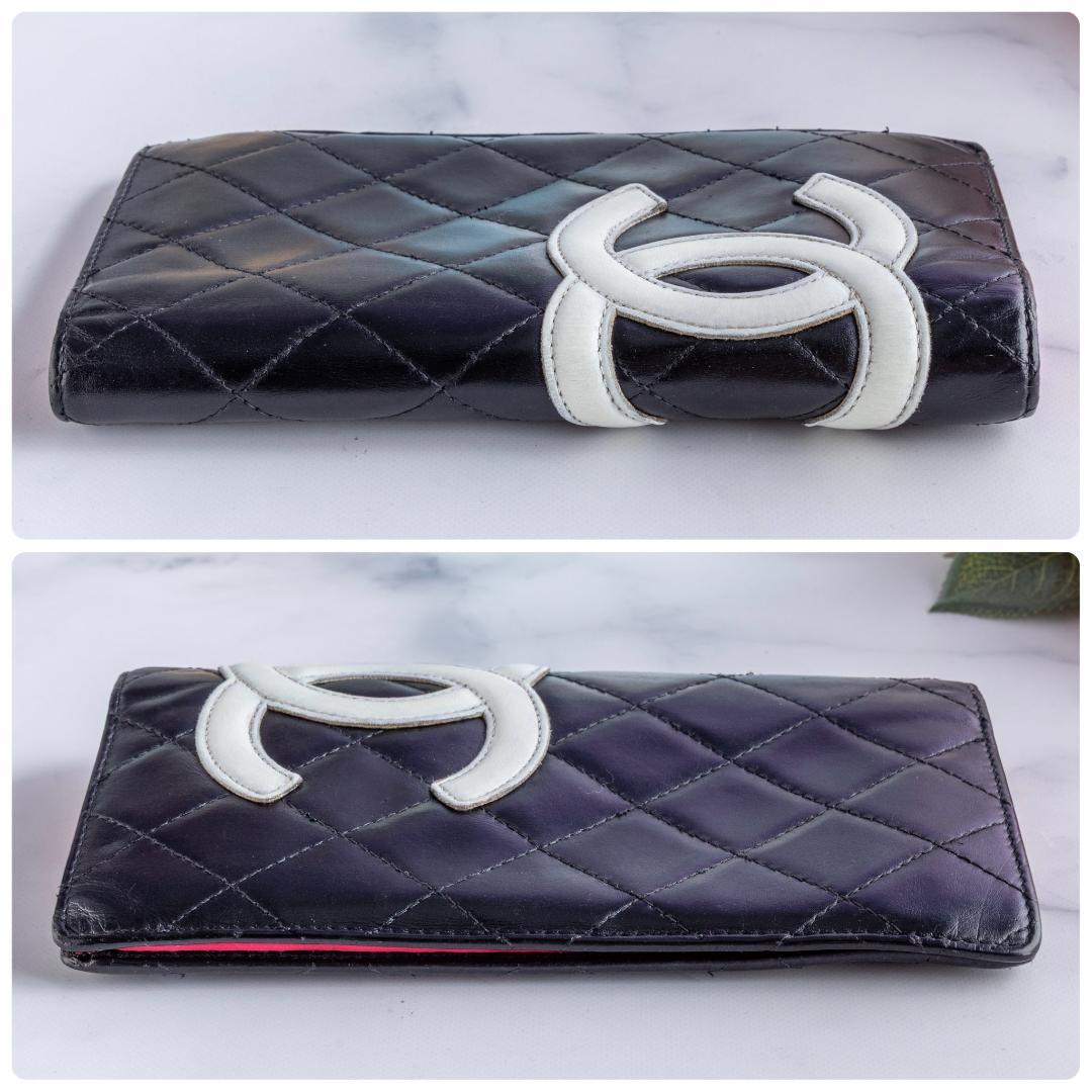 CHANEL シャネル 二つ折り長財布 カンボンライン デカココ