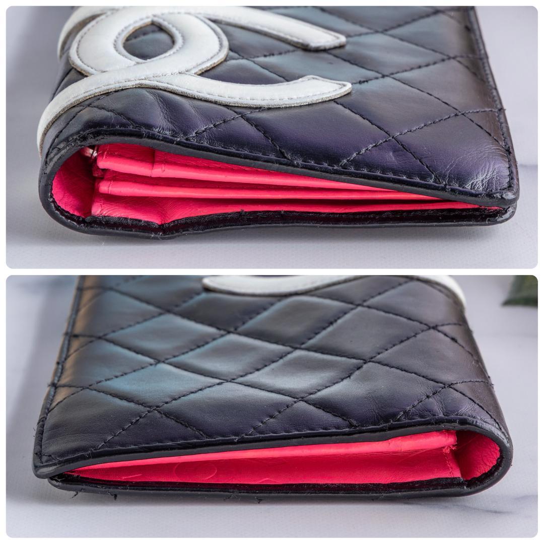 CHANEL シャネル 二つ折り長財布 カンボンライン デカココ