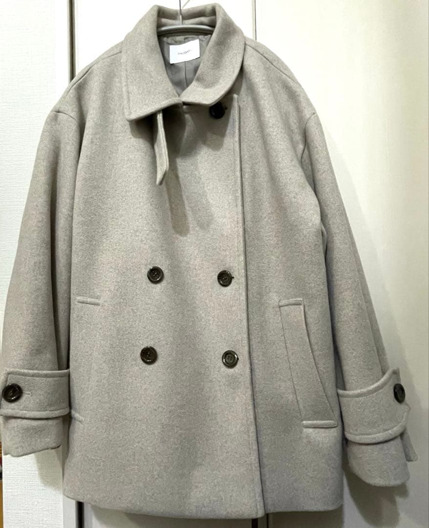 DISCOAT 中空糸スタンドミドルコート　ライトベージュ