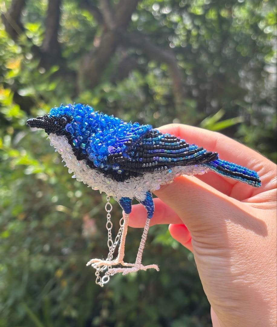 【コルリ】ビーズ刺繍ブローチバッグチャーム