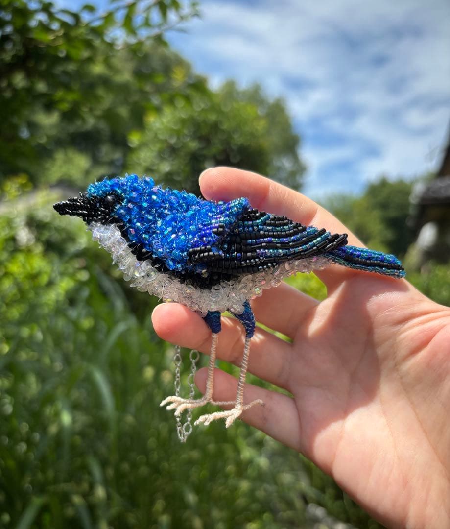 【コルリ】ビーズ刺繍ブローチバッグチャーム