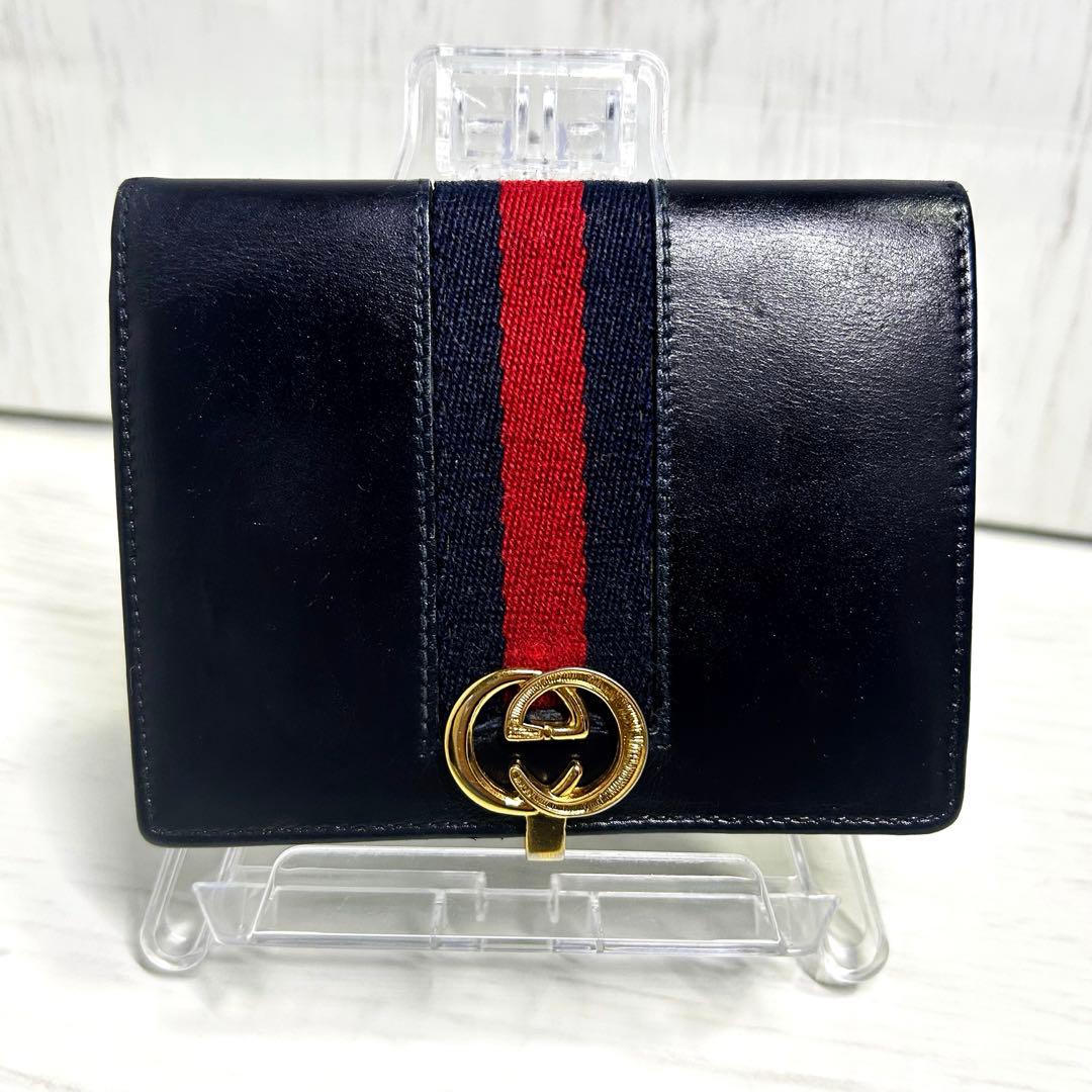 GUCCI オールドグッチ シェリーライン 二つ折り財布