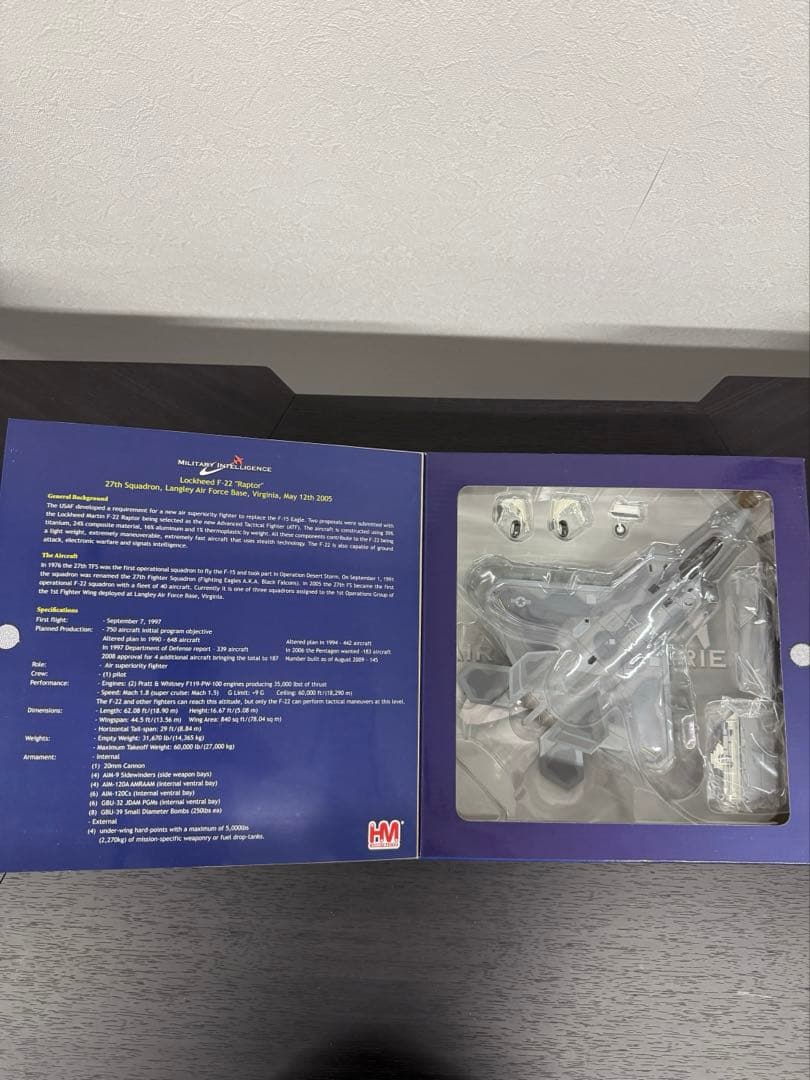 ★美品・外箱付★F-22 ラプター 1/72 航空機模型 HA2801♪
