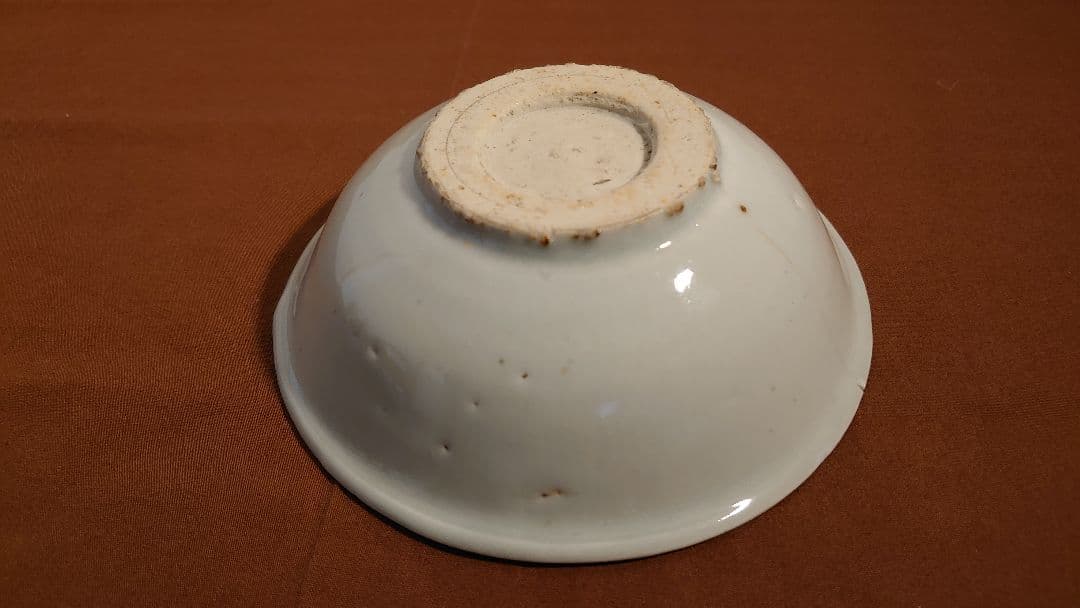 李朝　白磁　古染付　染付　華の図　朝鮮陶器　１客