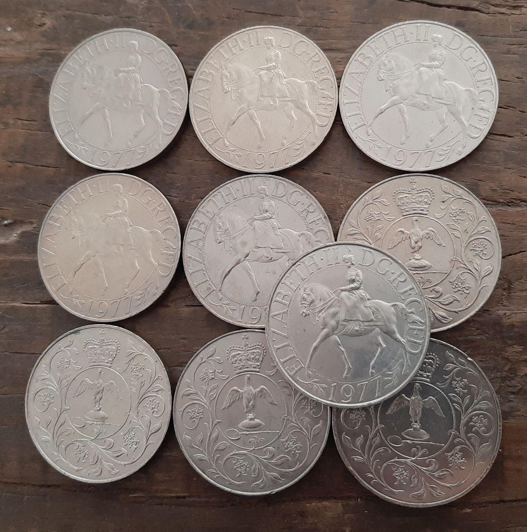 10枚 英国 イギリス 1977年 ブリティッシュ クラウン 
