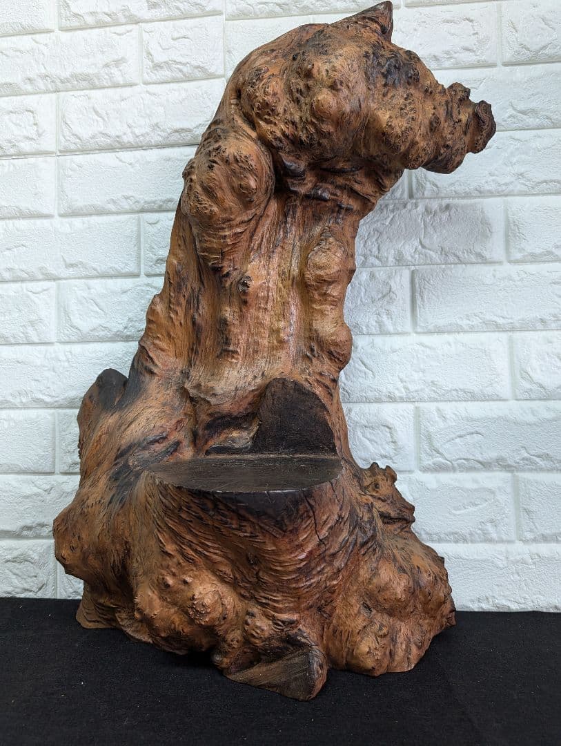 天然木 根材　花台・飾り台 原木 彫刻台 仏像台 置物台 高さ約58cm