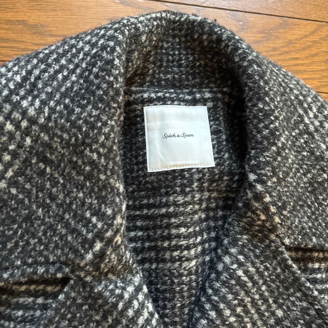 Wスライバーチェックハーフコート　スピックアンドスパン　ブラック　サイズ36