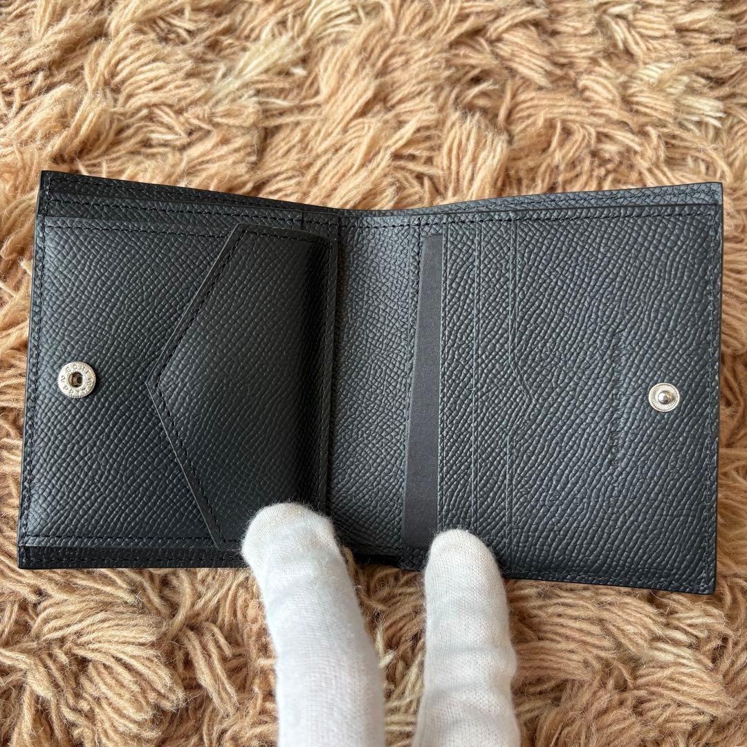 【未使用】ボナベンチュラ レザー  二つ折り財布 ブラック メンズ レディース