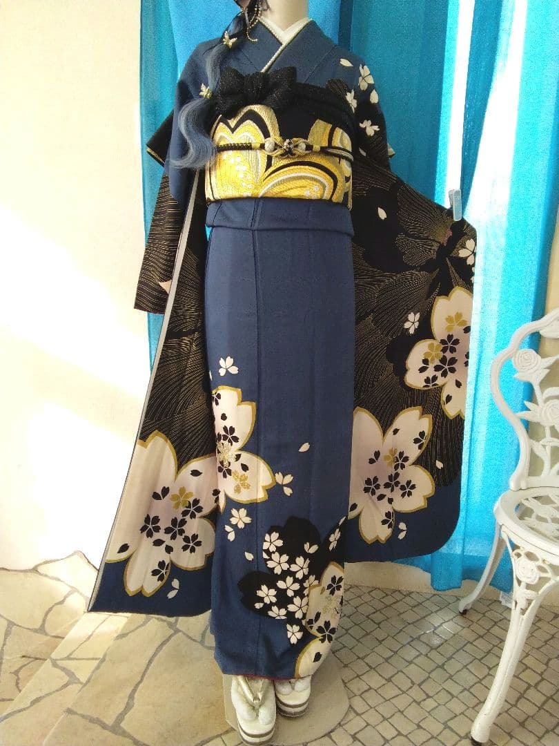 振袖フルセット、正絹振袖成人式、重ね衿帯揚げ帯締め、西陣袋帯、襦袢、トールサイズ