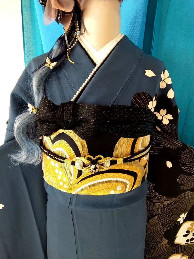 振袖フルセット、正絹振袖成人式、重ね衿帯揚げ帯締め、西陣袋帯、襦袢、トールサイズ