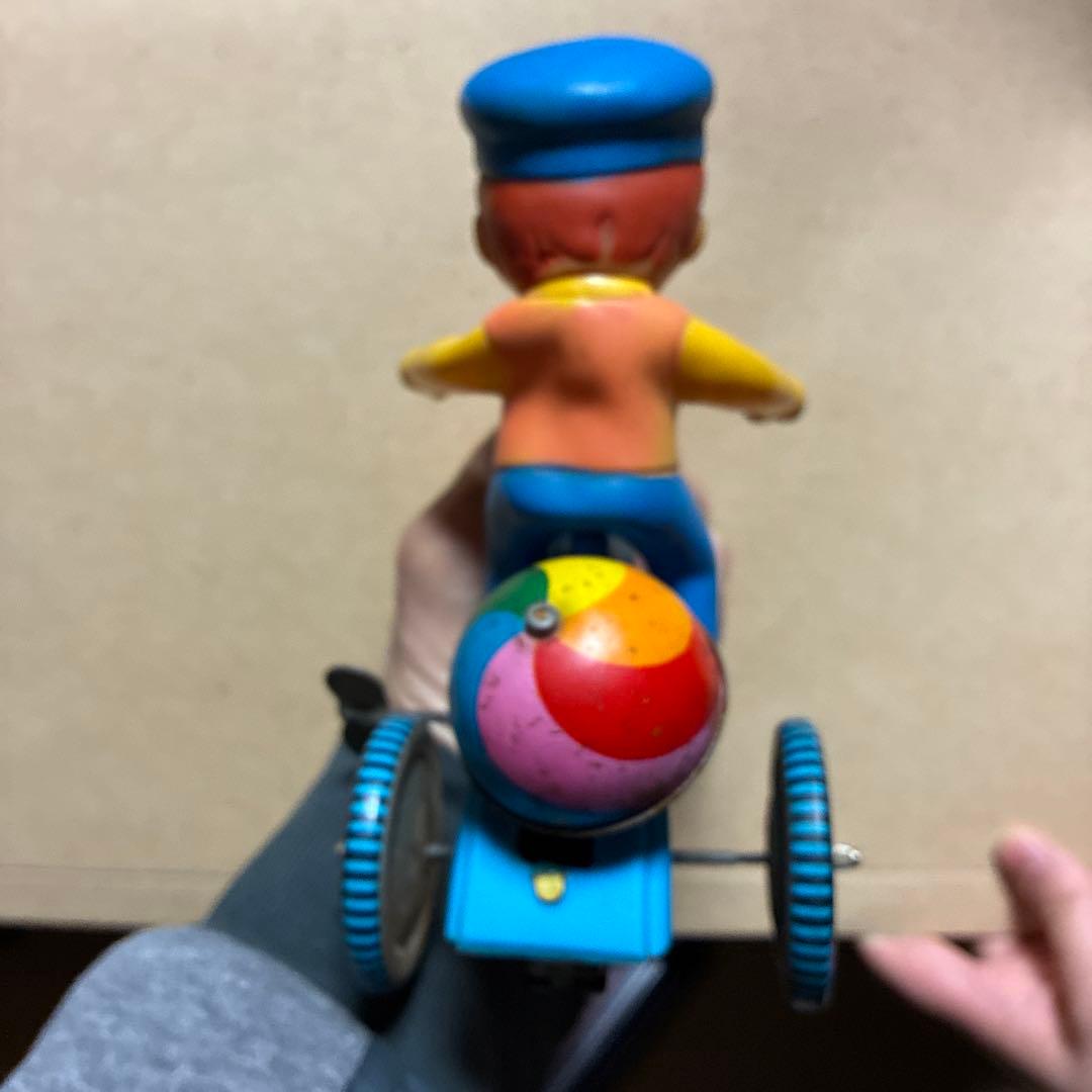 サ*ー様 昭和レトロ　フランダースの犬のネロです。ソフビ　ブリキ　おもちゃの自転