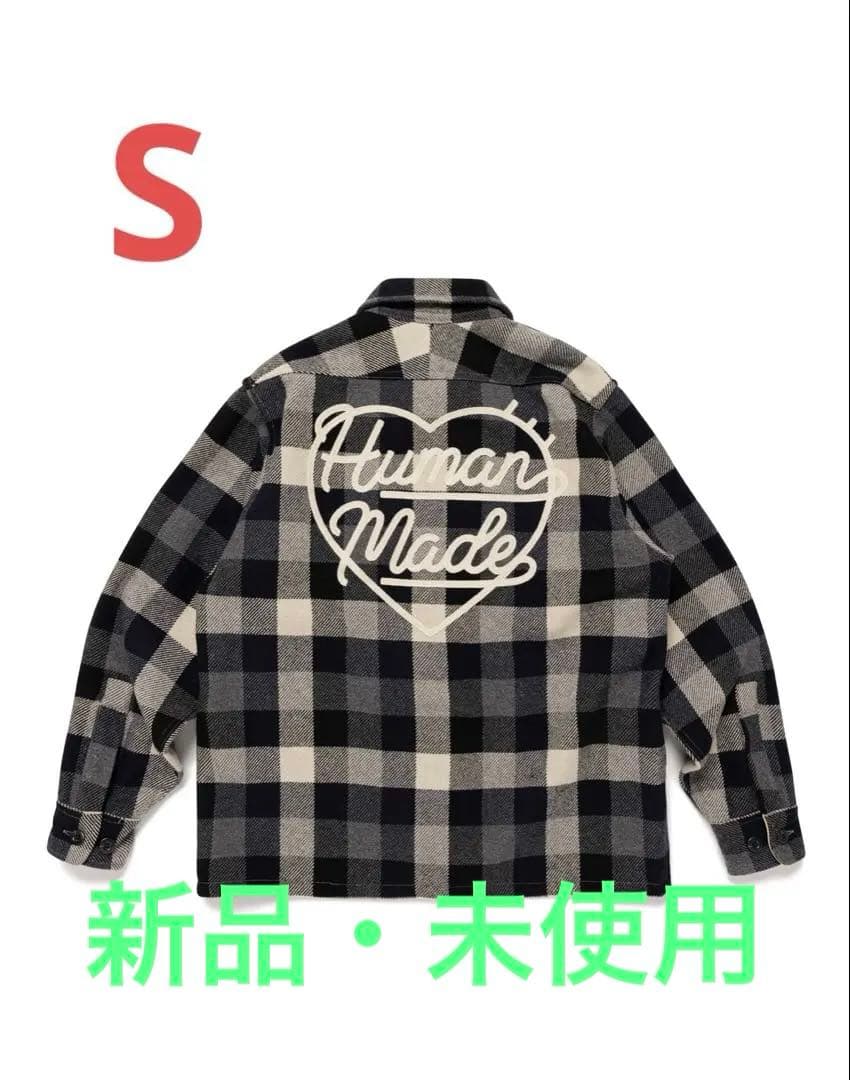 HUMANMADE ヒューマンメイド ウールチェックシャツジャケット ブラックS