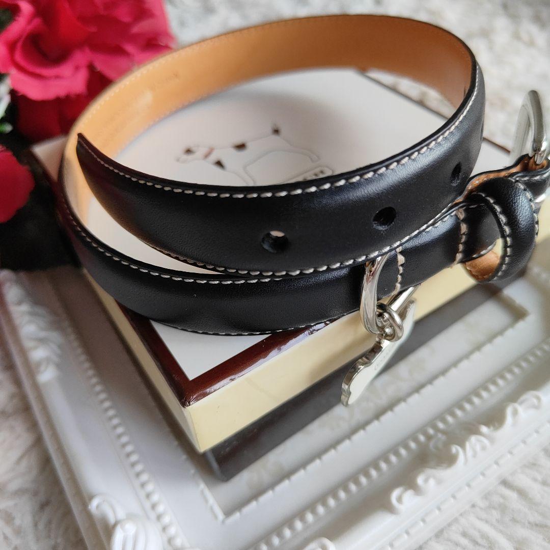 新品　COACH　コーチ　黒　ブラック　レザー　犬用首輪　М　中型犬　高級