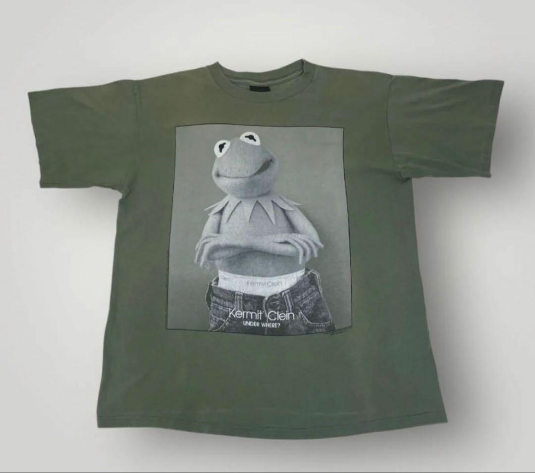 カーミット ビッグシルエットTシャツ オリーブグリーン フェード xl