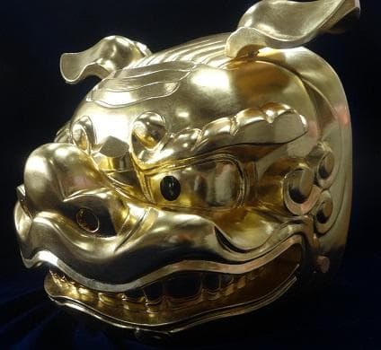 国産獅子舞　総金　九寸　一式セット（お祭り）