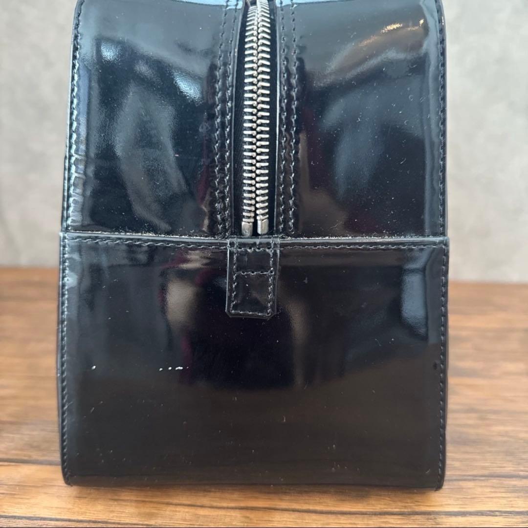 CHANEL シャネル チョコバー エナメル　ブラック　ハンドバッグ