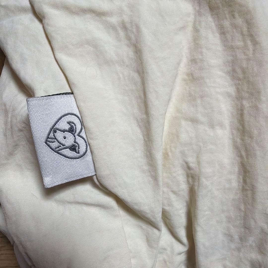 クリーム色 フード付き犬服 防水加工