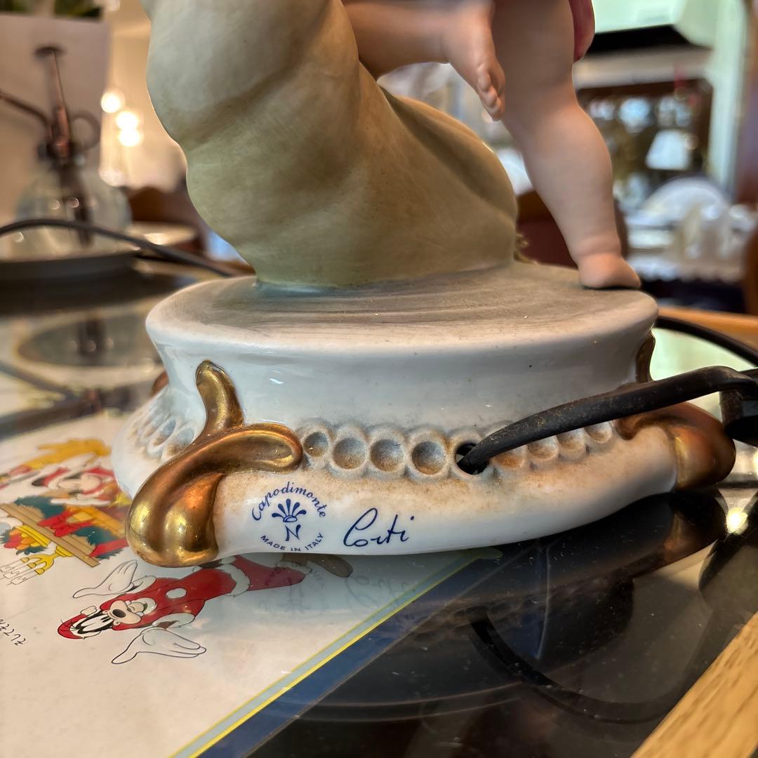 S*S様 イタリア製　カポディモンテ焼　フイギリン置物　ランプ