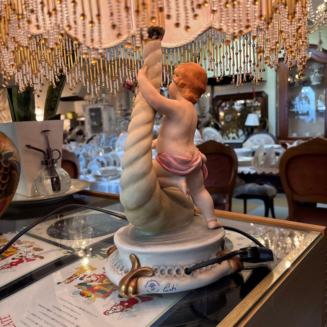 S*S様 イタリア製　カポディモンテ焼　フイギリン置物　ランプ