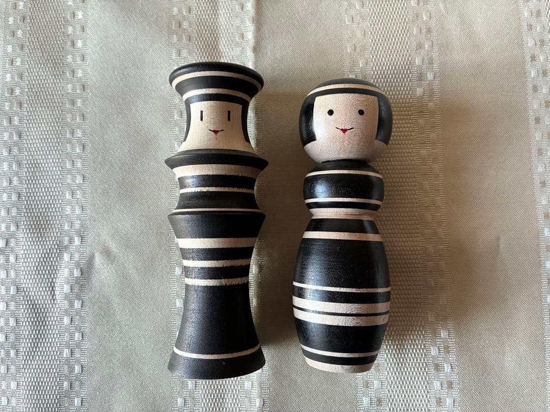 ルビンのこけし ペア ブラック 黒 限定品 青森県黒石市 22000円