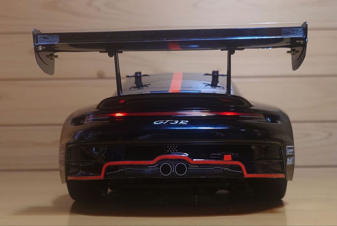 田宮RCポルシェ911GT3 R (992)LEDライト付＆プロポ充電器完成品