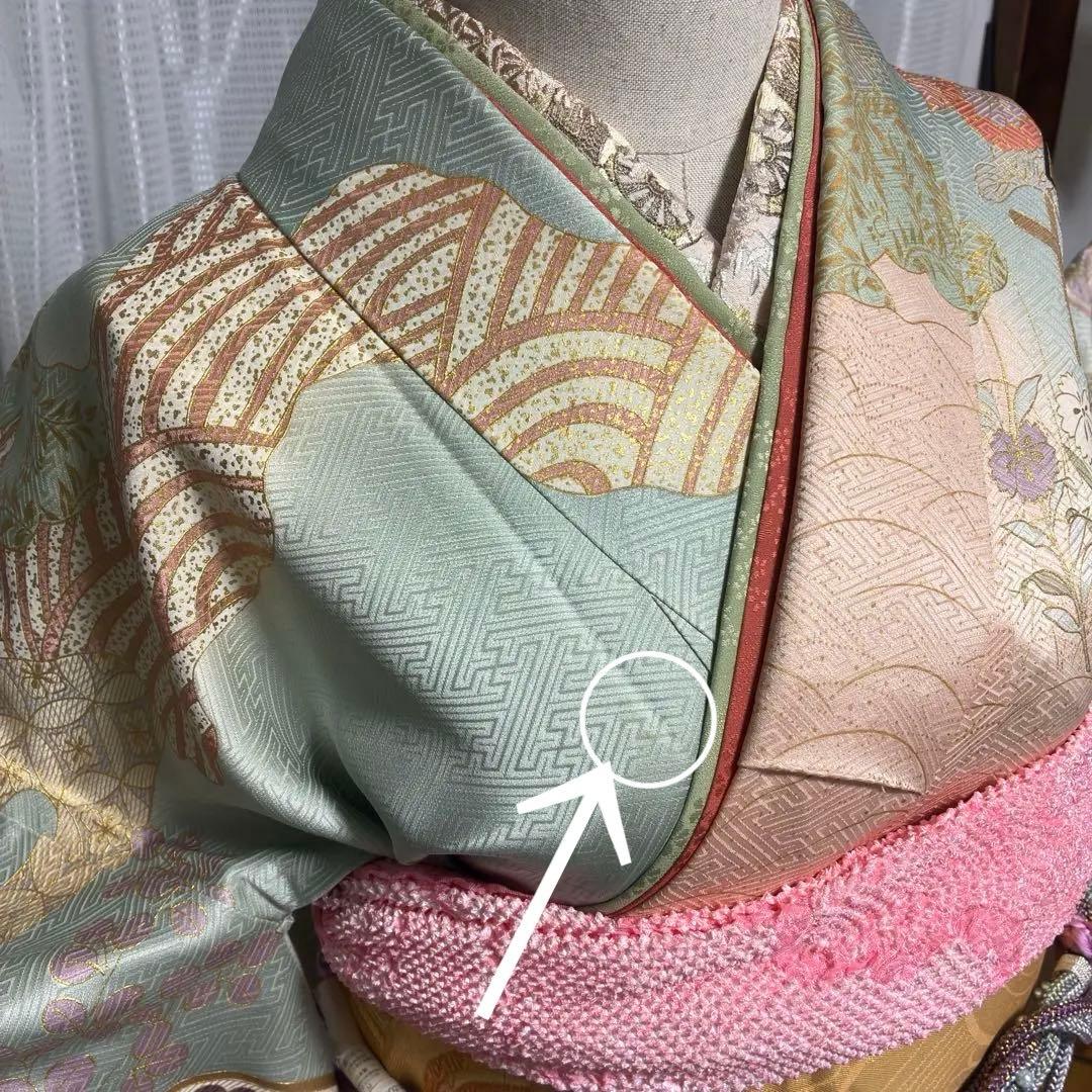 ⁂⁂いちなな様⁂⁂【振袖フルセット】 水色 金駒刺繍 花柄 扇柄