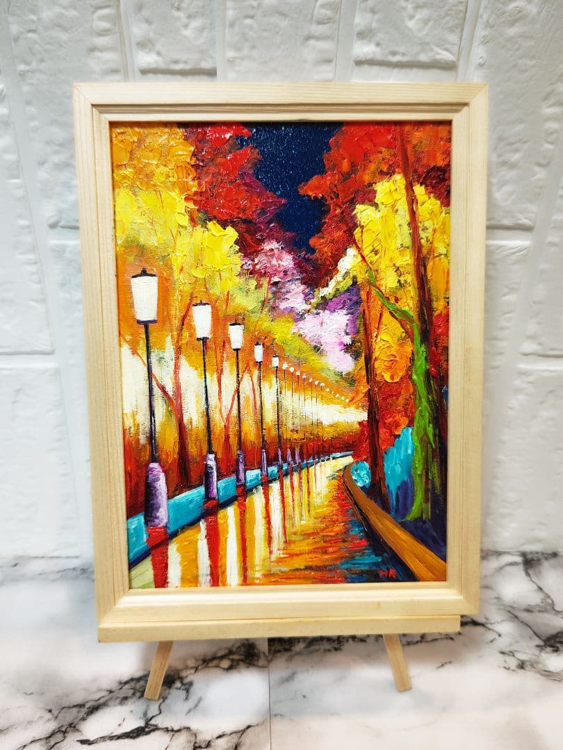 油絵 絵画 【夜の秋】