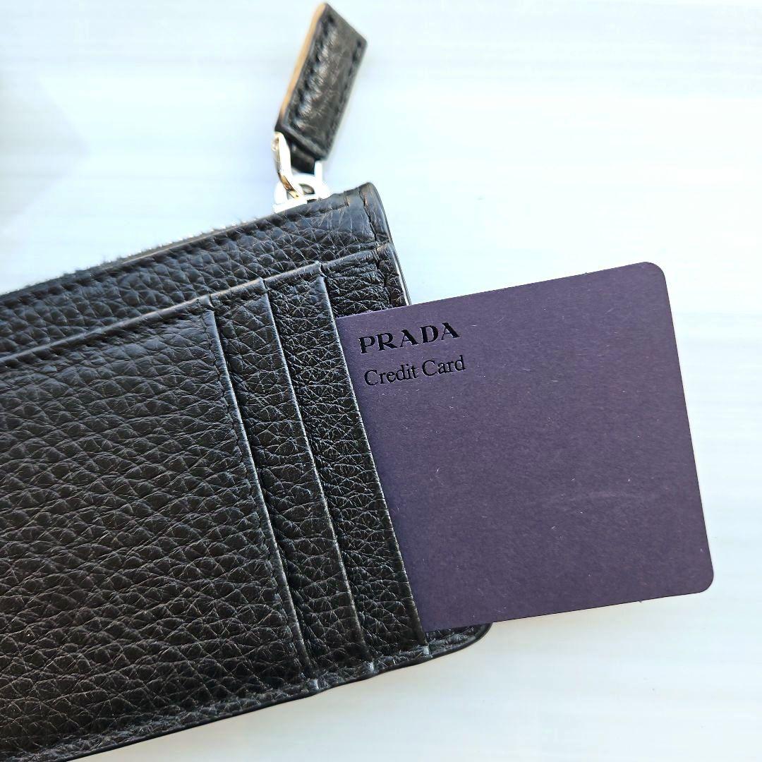 新品PRADAケース2MC084レザーブラックRFIDタグ内蔵カードケース