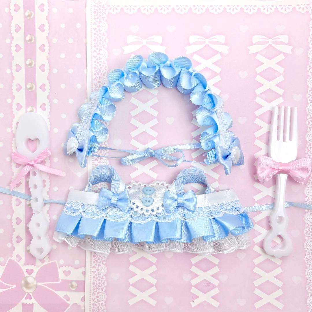 ゆうしゃ、様 ハンドメイド　ぬい服　おしゃぶり　ナース　メイド服　水色