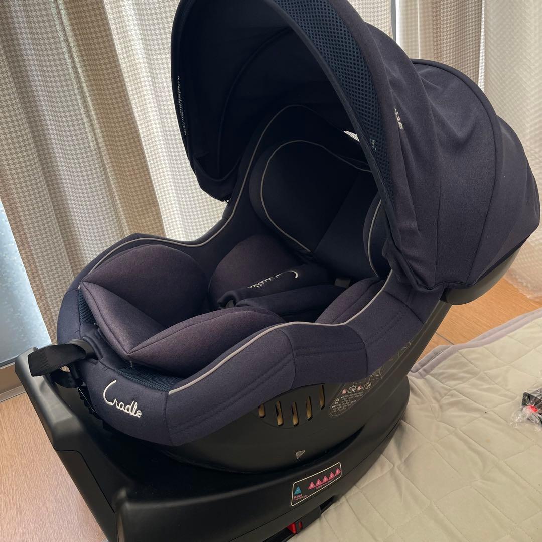 チャイルドシート　クレイドル オーカクルターンプライム ISOFIX ネイビー