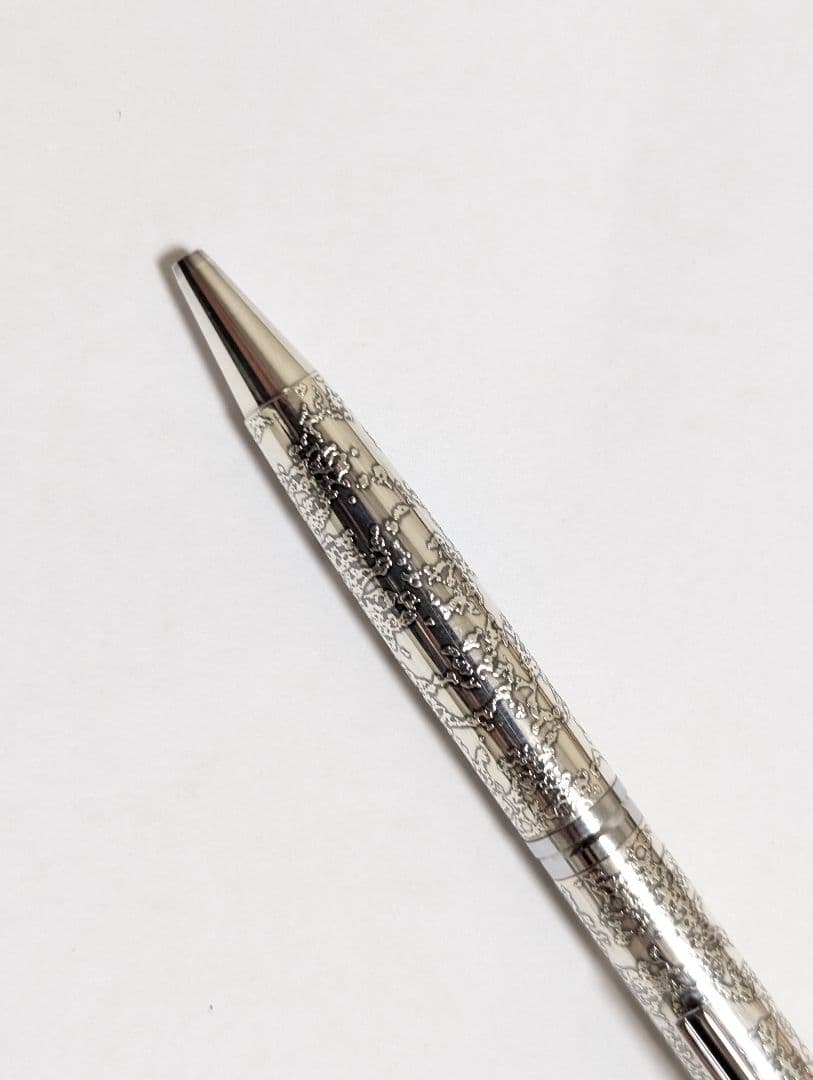 シャチハタ　ネームペン　銀製？　ギャラクシー　銀河　ボールペン　ボディノック式