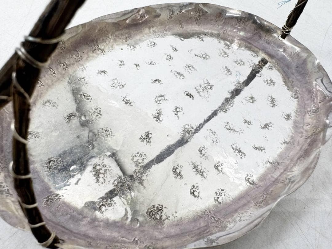 純銀製　菓子器　呉杉堂　茶道具　古道具　重量約157.4ｇ　骨董　古美術　共箱付