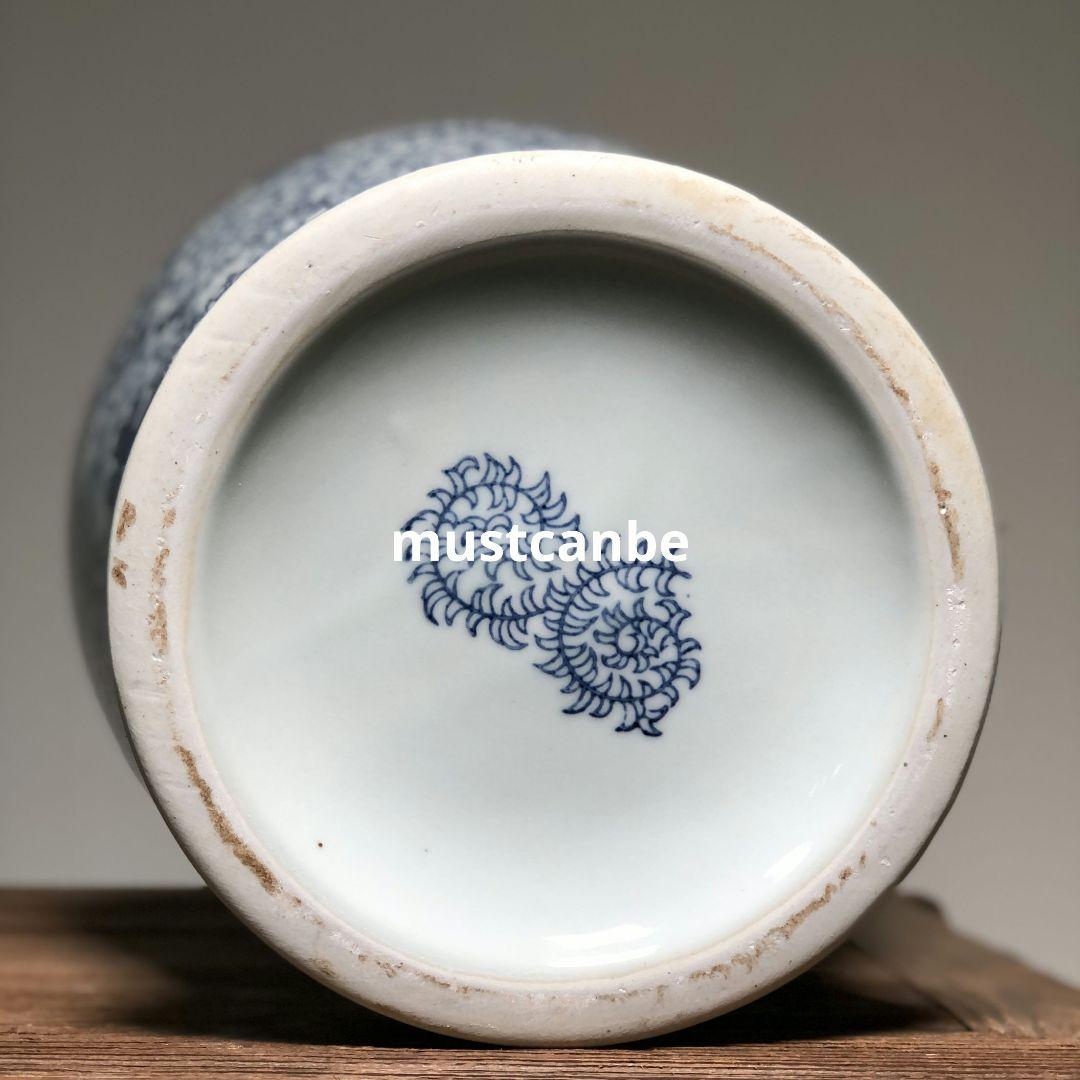 青花喜字将軍缶 景徳鎮 陶磁器 装飾品 現代工芸品 美術品 置物